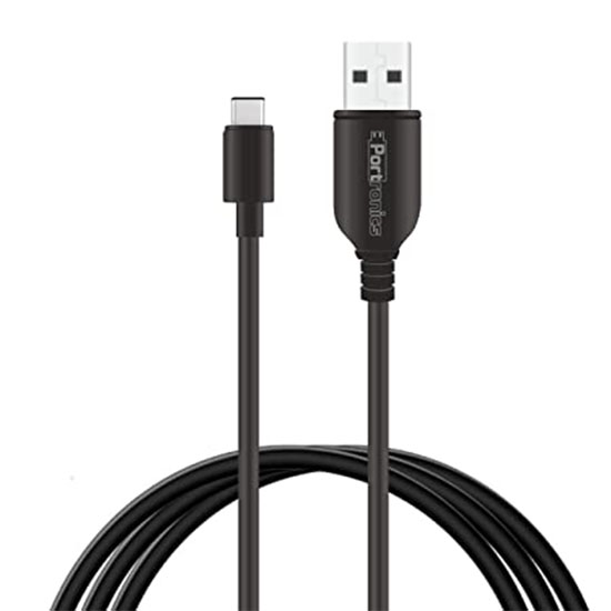 Portronics Konnect Core II POR-1030, 2.4A Fast Charging 1M Type-C Cable for All Type C Smartphones (Black)