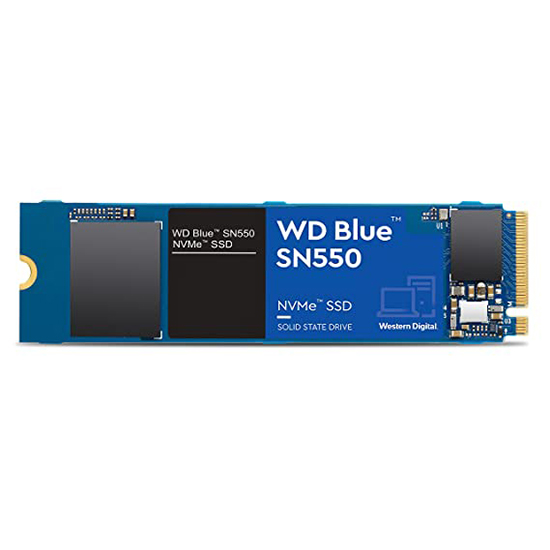 Western Digital WD SN550 500GB NVMe Internal SSD - 2400MB/s R, 1750MB/s W, (WDS500G2B0C, Blue)