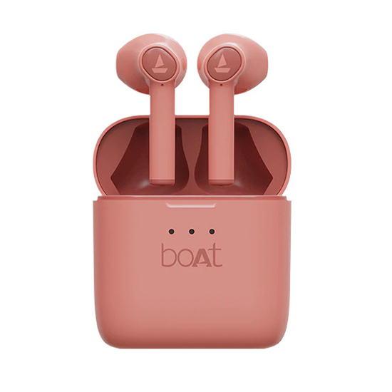 Boat Airdopes 138 Twin Bluetooth Truly Wireless In Ear Earbuds with IWP Technology, Bluetooth V5.0, Immersive Audio, Up to 15H Total Playback, Instant Voice Assistant and Type-C Charging with mic (Cherry Blossom)