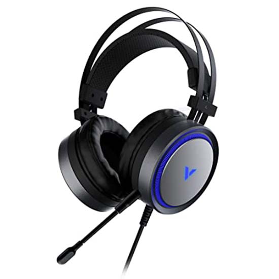 Rapoo VH530 RGB Gaming Headset - High-Fidelity 7.1 Surround Sound W/Broadcast Quality Microphone, Durable Aluminum Frame, Noise Cancelling Over Ear Headphones with Mic, LED Light, Bass Surround