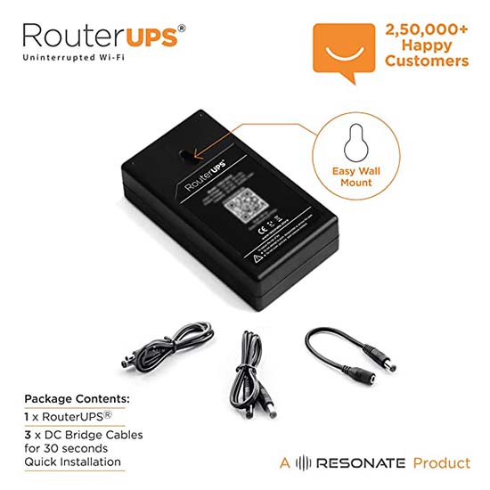 RESONATE RouterUPS | CRU12V2A|Router UPS | Upto 4 Hours Power Backup for Wi-Fi |Modem| FTTH| ONT|ONU| CCTV| Mini UPS|Alexa| Set-top Box|Home Camera
