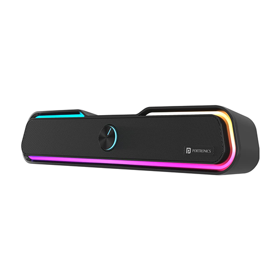 Portronics Decibel 22 10W Wireless Bluetooth Soundbar with RGB Light, Volume Controller, 3.5mm AUX Slot(Black)