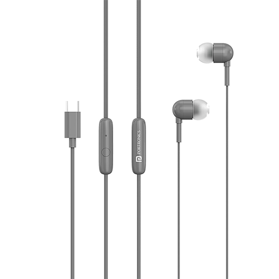 Portronics Conch 60 in-Ear Wired Earphone with Mic, 1.2M Cord Length, Type-C Audio