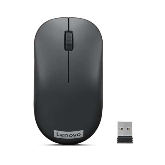 Lenovo 130 Wireless Compact Mouse,1K DPI Optical sensor, 2.4GHz Wireless NanoUSB, 10m range, 3button upto 3M clicks, 10 month battery, Ambidextrous, Ergonomic GY51C12380