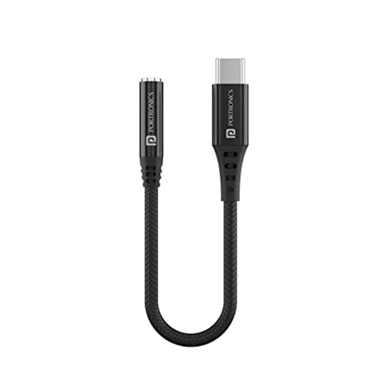 Portronics iKonnect C II Type C to 3.5mm Aux Connector Compatible with Type C Enabled Device 3.5mm Audio Jack