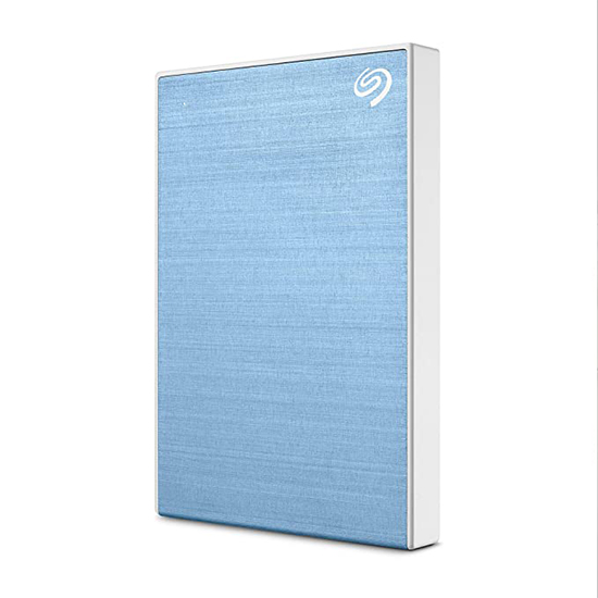 Seagate One Touch 2TB External HDD with Password Protection – Light Blue, for Windows and Mac, with 3 yr Data Recovery Services, and 4 Months Adobe CC Photography (STKY2000402)