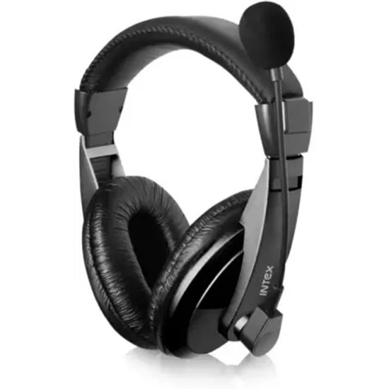 Intex IT-HP 101 Wired Headset  (Black, On the Ear)