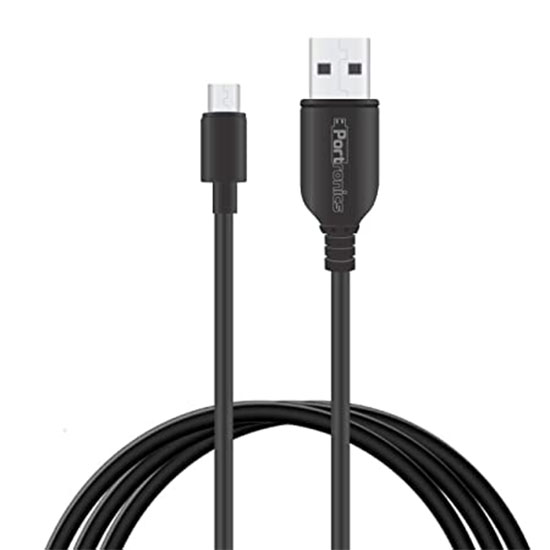 Portronics Konnect Core II POR-974, 2.4A Fast Charging 1M Micro USB Cable for Android Phones (Black)