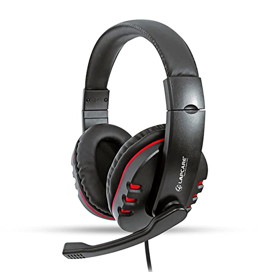 LAPCARE LHP-130 On Ear Wired Gaming Headphone with 7 RGB LED Modes,40 MM Driver, Mic (Black)