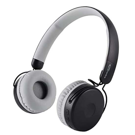 Portronics Muffs M POR-1073 Wireless Bluetooth 5.0 Stereo On-Ear Headphones with Immersive Stereo Sound, Hands Free Mic & AUX Port (Grey)