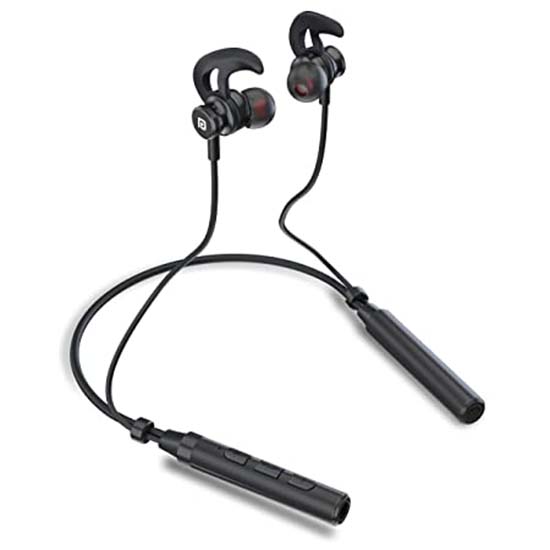 Portronics Harmonics 222 HD Stereo Wireless Bluetooth 5.0 Sports Headset with High Bass, Powerful Audio Drivers and One Touch Voice Assistant for All Android & iOS Devices (Black)