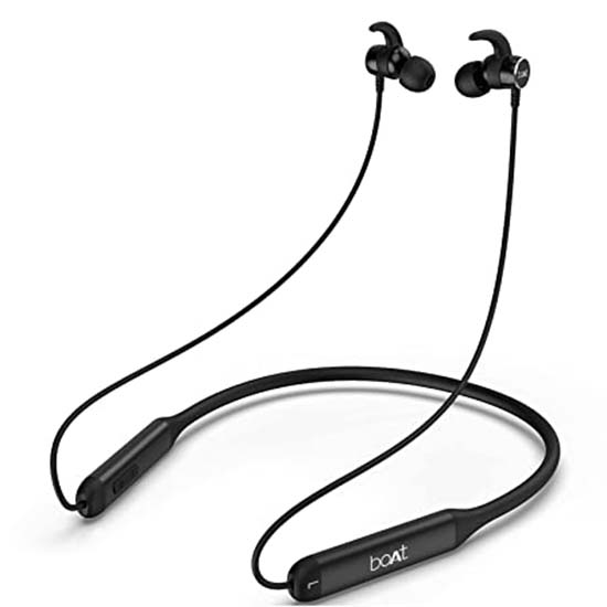 boAt Rockerz 330 Wireless Neckband with ASAP Charge, Up to 30H Playback, Enhanced Bass, Metal Control Board, IPX5, Type C Port, Bluetooth v5.0, Voice Assistant(Active Black)