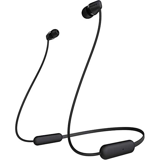 Sony WI-C200 Wireless Headphones with 15 Hrs Battery Life, Quick Charge, Magnetic Earbuds for Tangle Free Carrying, BT ver 5.0,Work from home, In-Ear Bluetooth Headset with mic for phone calls (Black)
