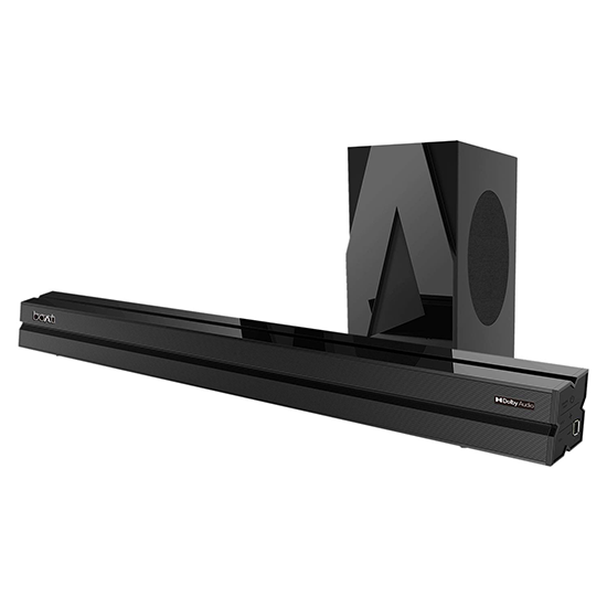 boAt AAVANTE Bar 1700D 120W 2.1 Channel Bluetooth Soundbar with Dolby Audio, boAt Signature Sound, Wired Subwoofer, Multiple Connectivity Modes, Entertainment Modes and Bluetooth V5.0(Premium Black)