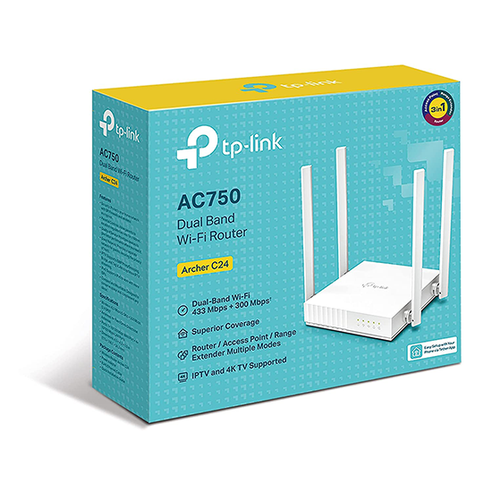 TP-LINK AC750 ARCHER C24 DUAL BAND WIFI ROUTER