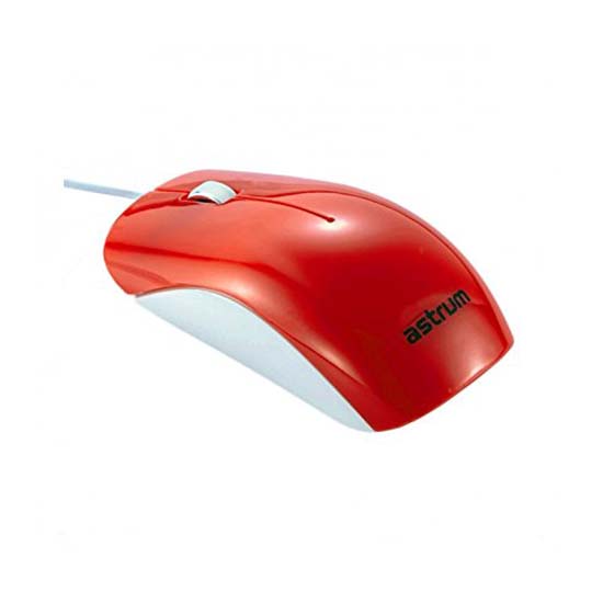 Astrum MU200 Glow Color Wired Optical Mouse in Red