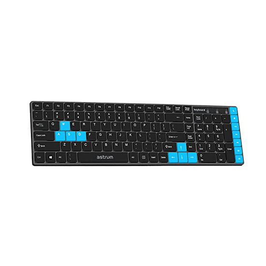 Astrum KM200 Flat Chocolate Wired Keyboard, Black & Blue Color