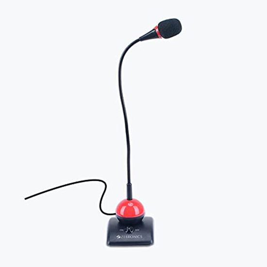 Zebronics ZebSM500 pro360-degree Adjustable mic with a Flexible Neck, 3.5 mm Jack, Crystal Clear Sound