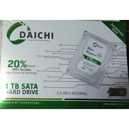 Daichi 1 TB SATA 3.5 Inch Desktop Internal Hard Drive with 2 Year Warranty