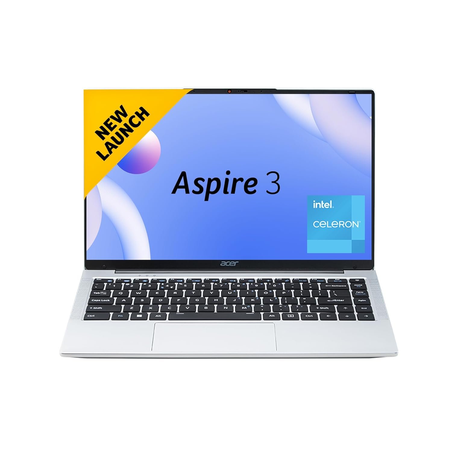 acer Aspire 3, Intel Core Celeron N4500, 12GB LPDDR4X RAM, 512GB SSD, HD, 15.6"/39.62cm, Windows 11 Home, Pure Silver, 1.5KG, A325-45, Thin and Light Laptop