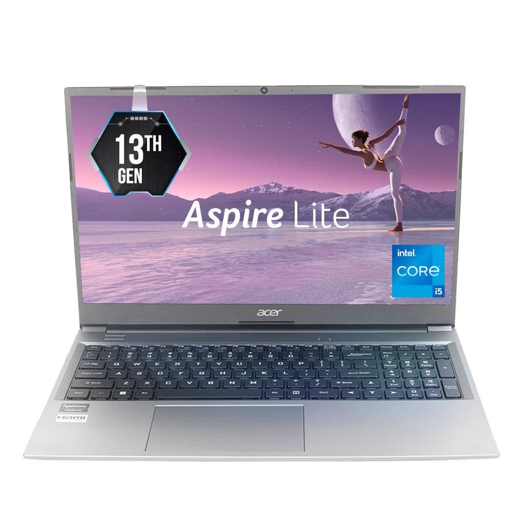 Acer Aspire Lite, 13th Gen, Intel Core i5-1334U, 16GB RAM, 512GB SSD, Full HD, 15.6"/39.62 cm, Windows 11 Home, MS Office, Steel Gray, 1.59 KG, AL15-53, Metal Body, Thin and Light Premium Laptop